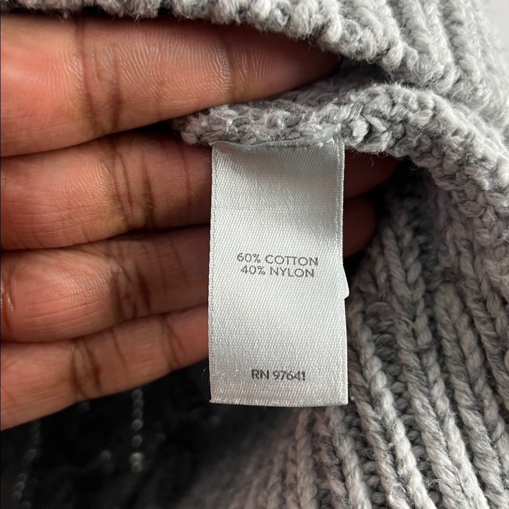J Jill Wearever Collection Sweater Woman Size L Gray Round Neck Ribbon Fisherman - Picture 4 of 8